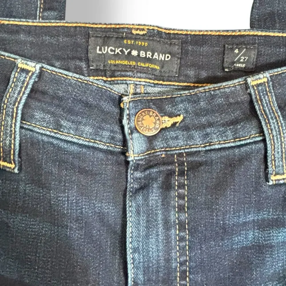 Lucky Brand Hayden Skinny Ankle Jeans Size 4  27 Inseam Dark Wash Stretch‎ Denim